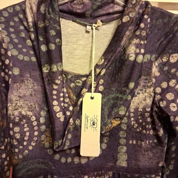 NWT I.AM.GIA Women’s Elegant Purple Printed Long Sleeve Midi Dress Size 38 - Picture 10 of 11